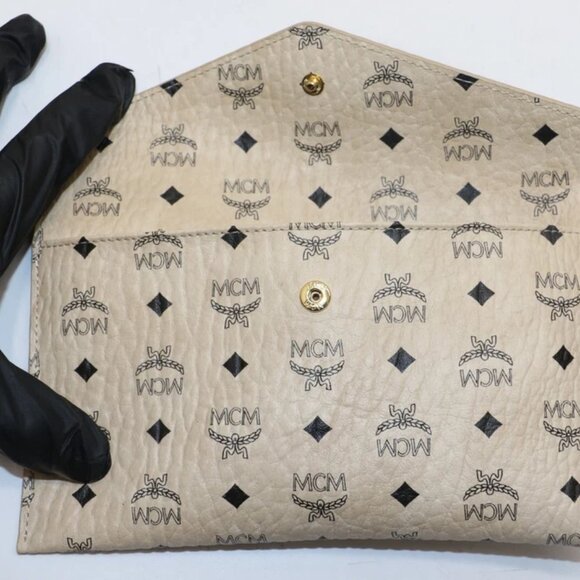 MCM Visetos Envelope Clutch - Beige - Picture 9 of 12